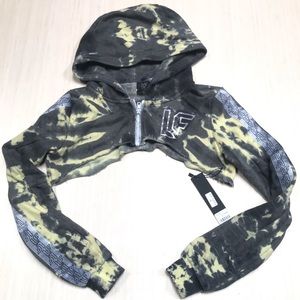 NEW LF The Brand Tie Dye Cropped Hoodie Sweater S